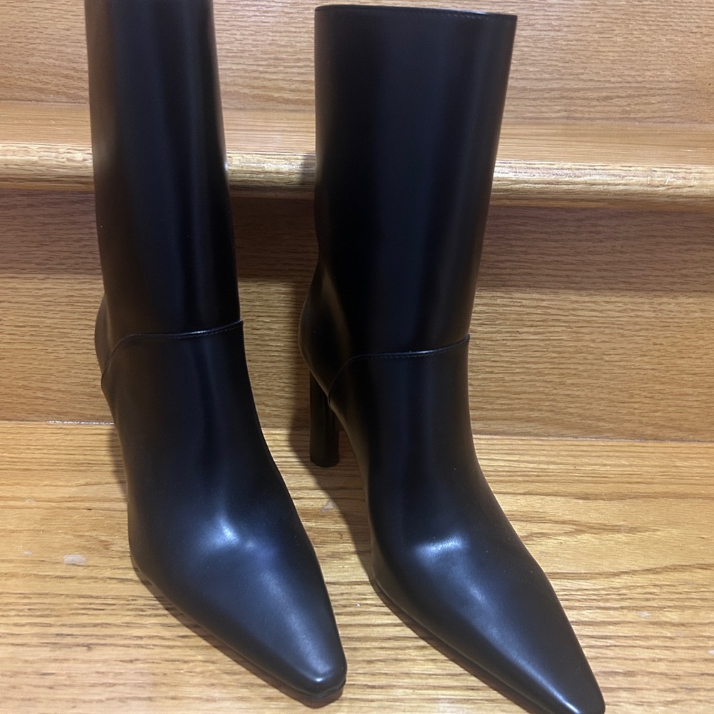 Classic Black Pointed Heel Women's Boots